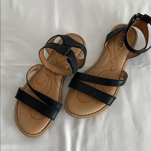 Born Navy Ankle Strap Sandal